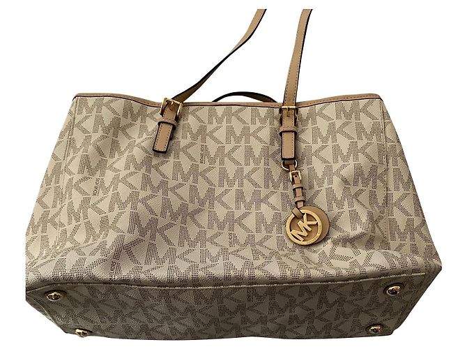 Michael Kors Monogramm Handtasche Eggshell Aus weiß