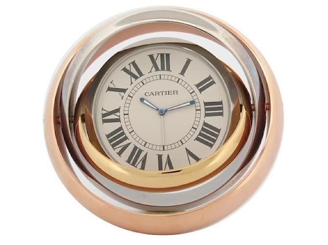 CARTIER TRINITY TRAVEL CLOCK 2859 GOLD 