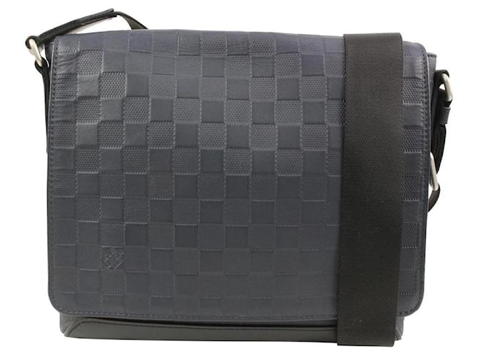 Louis Vuitton Navy Blue Damier Infini Messenger PM Crossbody Laptop Bag Leather  ref.535196