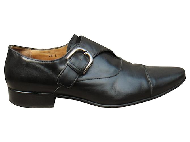 souliers à boucle Lanvin p 41,5 Cuir Noir  ref.535213
