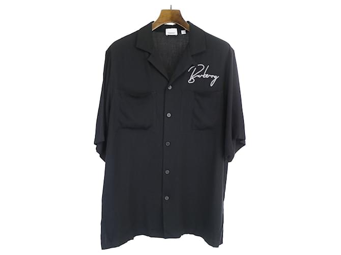 [Used]  BURBERRY 20SS Randall Shirt Black Rayon Shirt Black M Men's  ref.535221