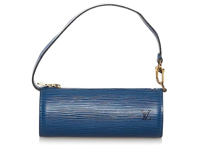 Louis Vuitton Blue Epi Pochette Papillon Azul Cuero  ref.535288