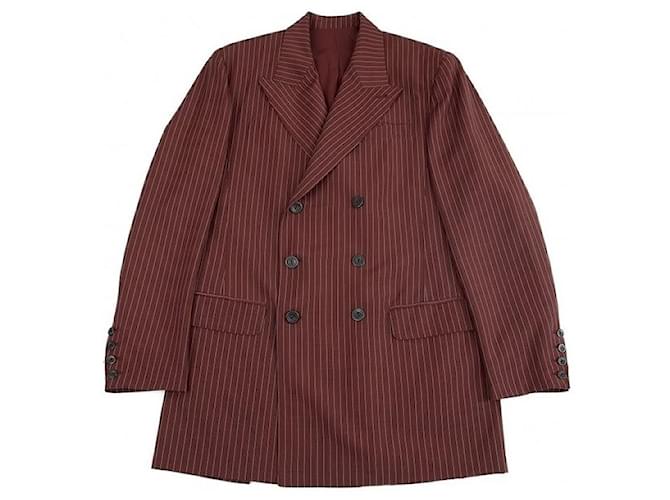 [Used]  Jean Paul Gaultier Classic Jean Paul GAULTIER  CLASSIQUE Striped lined Long Jacket Brown 50 [Men's] Wool  ref.535334