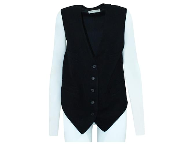 Emporio Armani Elegant Black Vest Wool  ref.535422