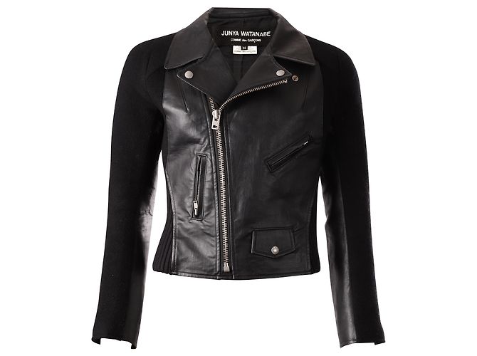 Junya Watanabe Comme des Garçon Kunstlederjacke in schwarzem Cupro