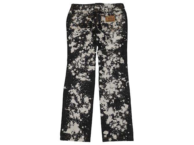 Dolce & Gabbana Dolce and Gabbana Splatter Print Denim Jeans in Black Cotton  ref.535462