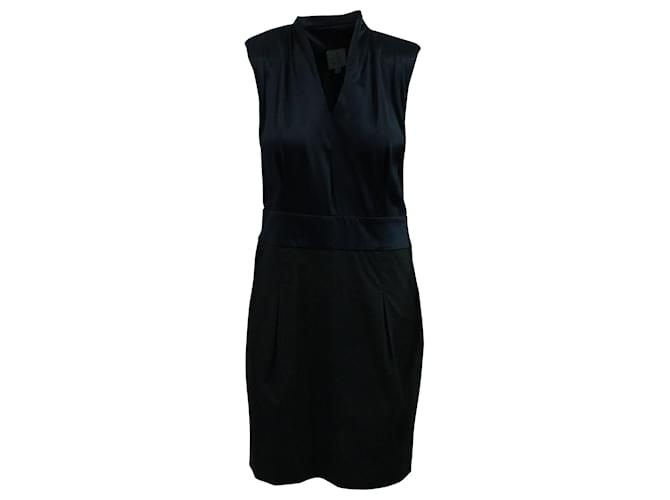 Calvin Klein Navy Blue and Black Dress with Shoulder Pads  - Joli  Closet