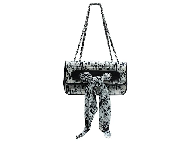 Chanel Vintage Limited Edition  Karl Lagerfeld Sketch Fabric Shoulder Bag Black  ref.535548