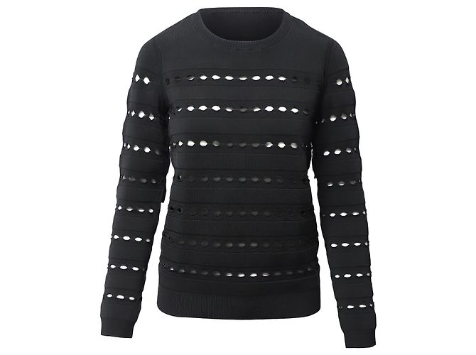 Herve Leger Stretch-Knit Bandage Pull en rayonne noire