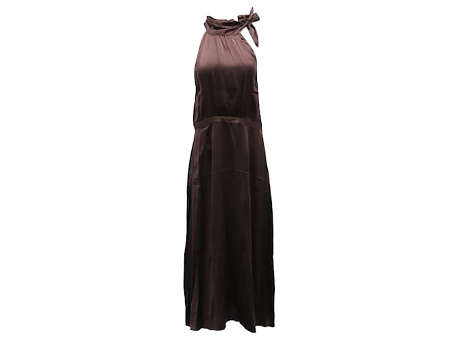 Zimmermann Necktie Picnic Dress in Brown Silk  ref.535594
