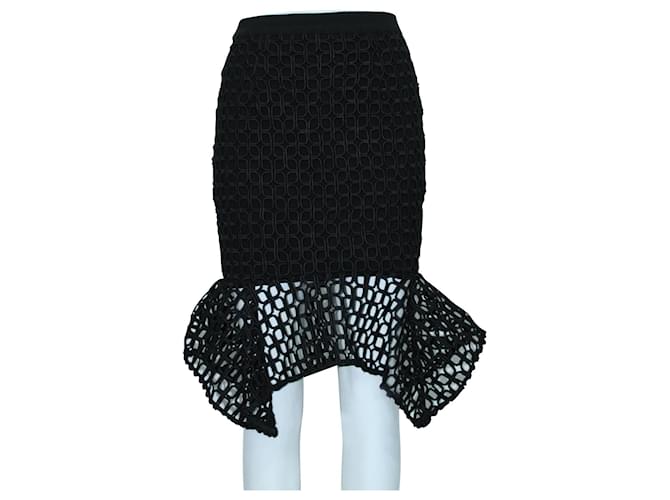 Autre Marque Black Mesh Skirt Polyester  ref.535599