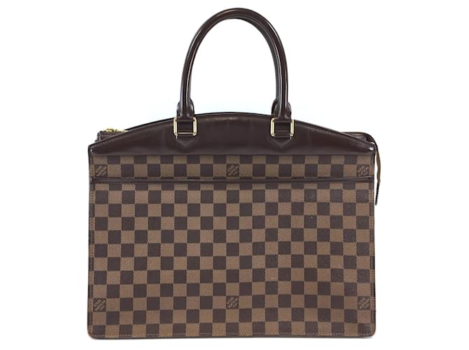 Louis Vuitton Riviera Cosmetic Handbag Damier Ébène Canvas Brown Leather  ref.535951