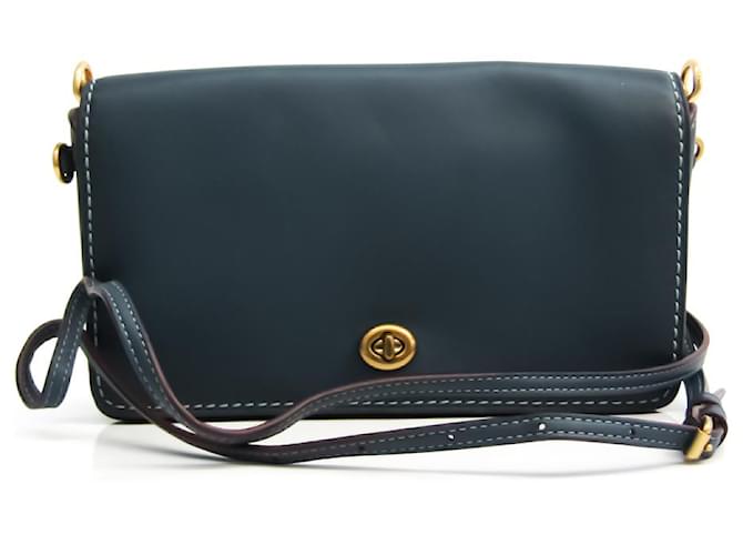 Coach Dinky Navy blue Leather  ref.536062