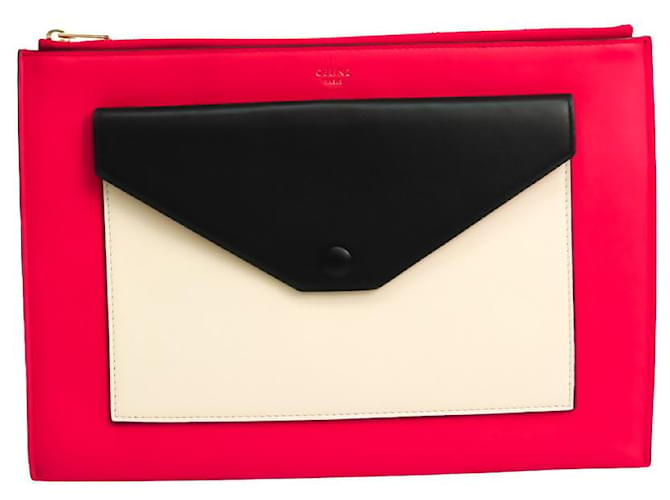 Céline Flap pocket Red Leather  ref.536096