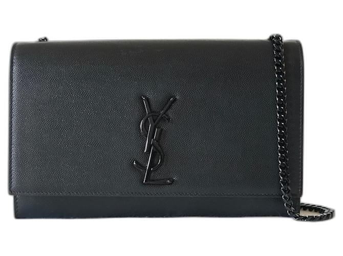Saint Laurent Kate Monogramme Black Leather  ref.536118