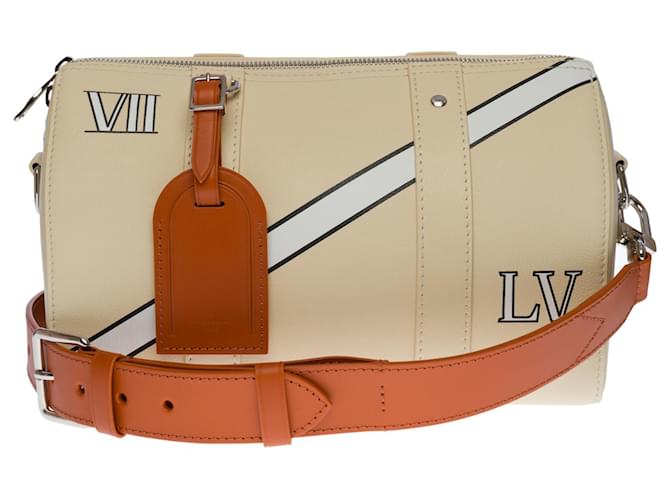 Louis Vuitton Neu - Ultra-exklusiv - Laufstege 2022 - Virgil Abloh - City Keepall-Tasche Beige Leder  ref.536128