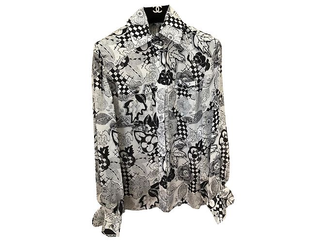Chanel Tops Multicor Seda