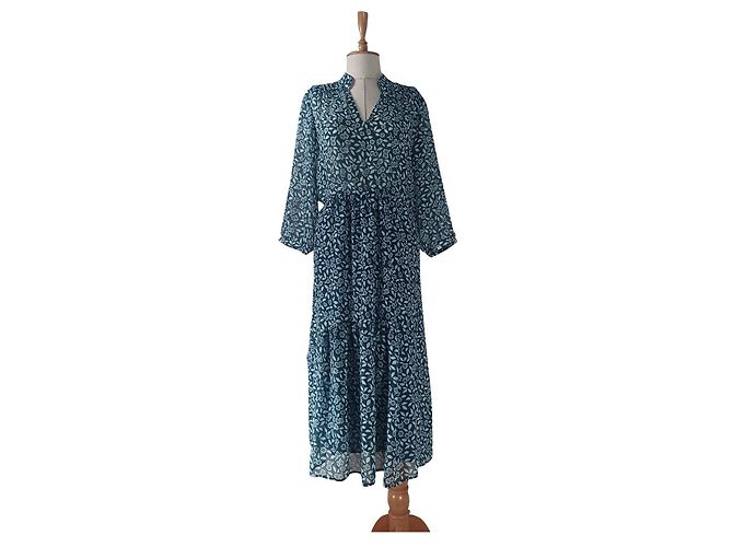 Ba&Sh Bonnie Maxikleid Blau Viscose