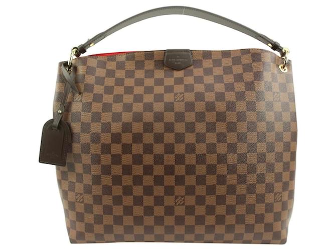 Louis Vuitton Damier Ebene Graceful MM Hobo Bag Leather  ref.536149