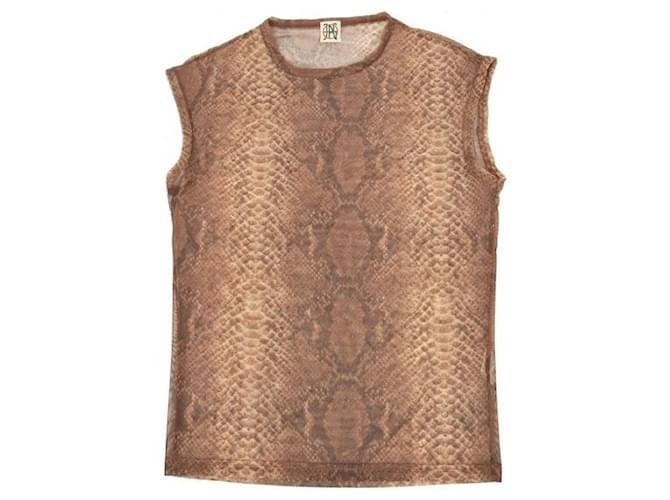 [Used]  Jean Paul Gaultier Jean Paul GAULTIER Python  pattern print power net sleeveless cut-and-sew brown 48 [Men] Nylon  ref.536194