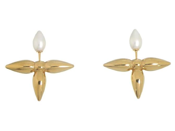 Louis Vuitton Monogram Louisette Stud Earrings, Gold