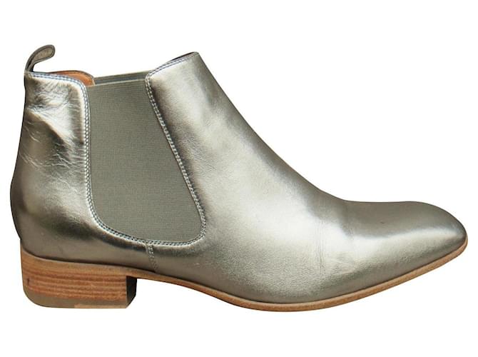 Sartore p boots 40,5 Silvery Leather  ref.536370