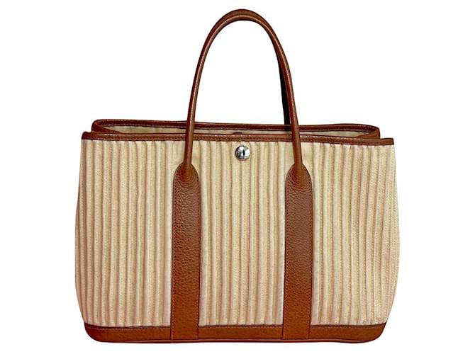Hermès HERMES Garden Party PM Tote Bag Leather 2Set Brown Auth bs4817  ref.890048 - Joli Closet