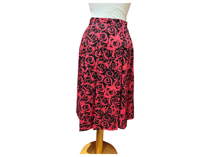 Agnès b. Skirts Black Red Cotton  ref.536854