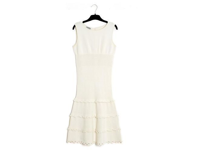 Chanel punto de algodón blanco38 Blanco roto
