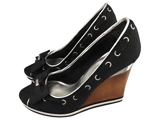 Guess Wedges Black Cloth  ref.536964