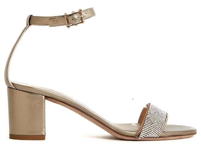 Valentino gold sand medium heels eu38.5 Cuir Doré  ref.536998