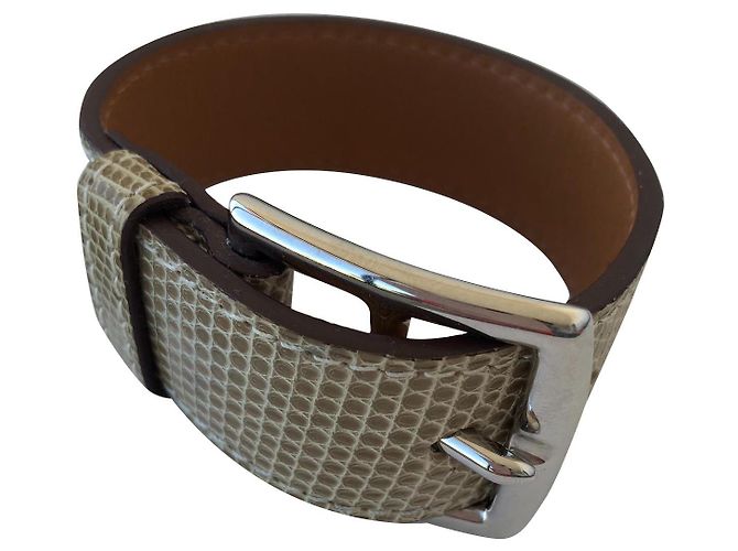 Hermès pulseira de estribo Hermes Bege