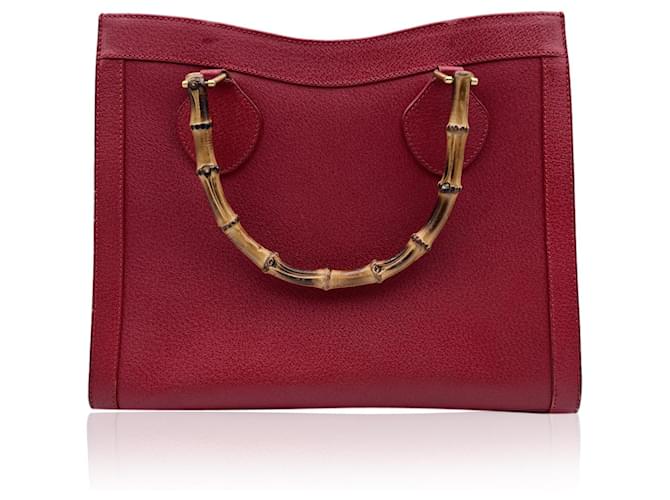 Gucci Vintage Leather Bamboo Diana Top Handle Bag