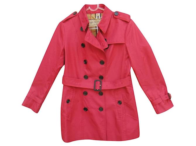 trench Burberry taille 38 Coton Rouge  ref.537030