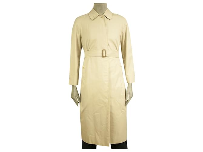 Jaqueta masculina de algodão bege Burberry casaco xadrez forro com cinto tamanho 12 Longo  ref.537174