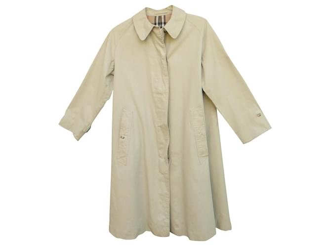 vintage Burberry France women's raincoat 60's t 38 Beige Cotton Polyester  ref.537199