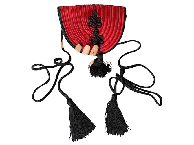 Yves Saint Laurent Handbags Red Silk  ref.537220