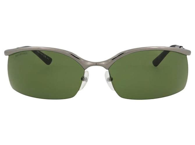 Balenciaga Óculos de sol de metal com moldura quadrada Prata Metálico  ref.537234