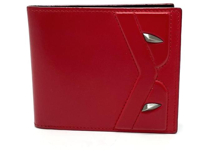 FENDI FENDI Monster Bag Bugs Wallet Short Wallet Folded Wallet Leather Unisex Red x v Black  ref.537323