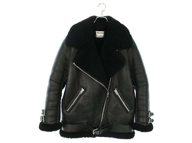ACNE STUDIOS [VELOCITE] Rider Smoothon Leather Jacket Black  ref.537468