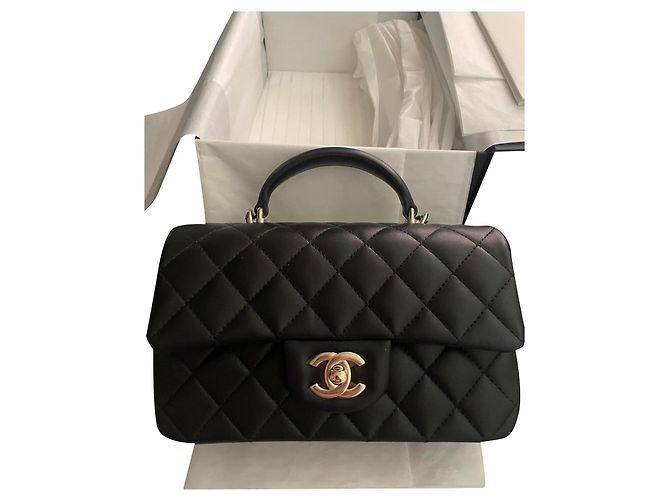 Classique Chanel Timeless handle Noir