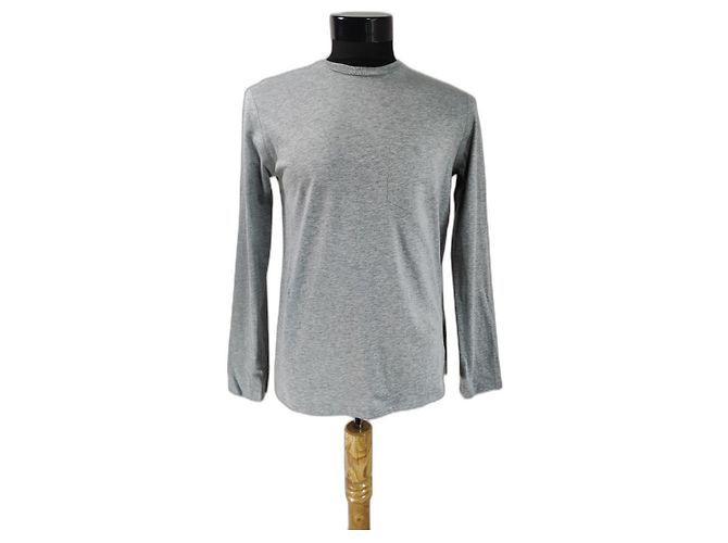 T By Alexander Wang T-shirt grigio a maniche lunghe in cotone