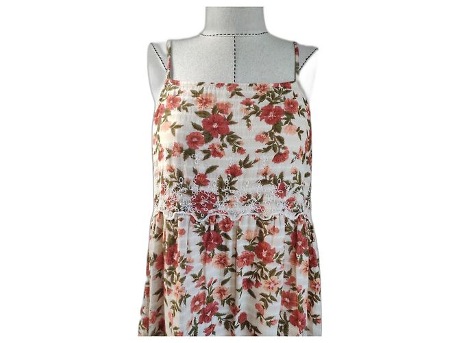 Autre Marque Vestido American Eagle de algodão com bordado floral Multicor