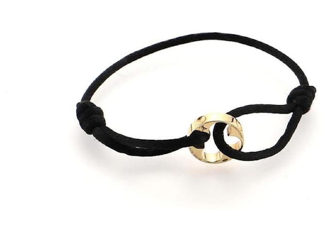 Louis Vuitton Black Cord Yellow 18k Gold Empreinte Bracelet White gold  ref.538104