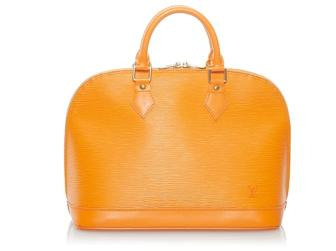 Louis Vuitton Orange Epi Alma PM Laranja Couro  ref.538206