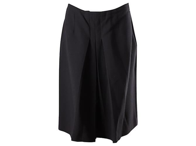 Miu Miu Pleated Skirt in Black Wool  ref.538342