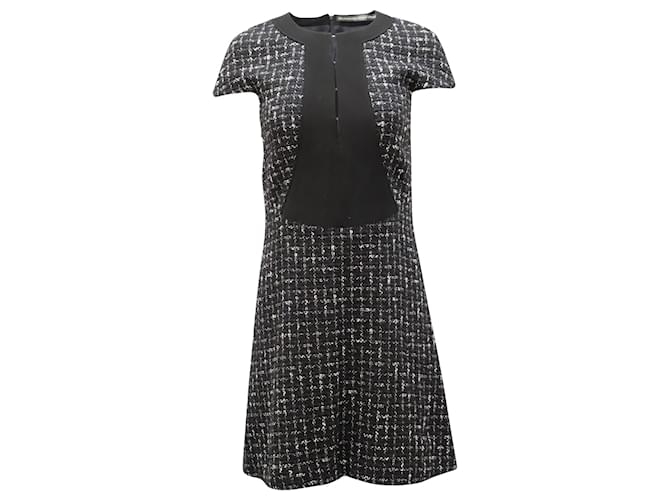 Balenciaga Tweed Shift Dress in Black Cotton  ref.538358