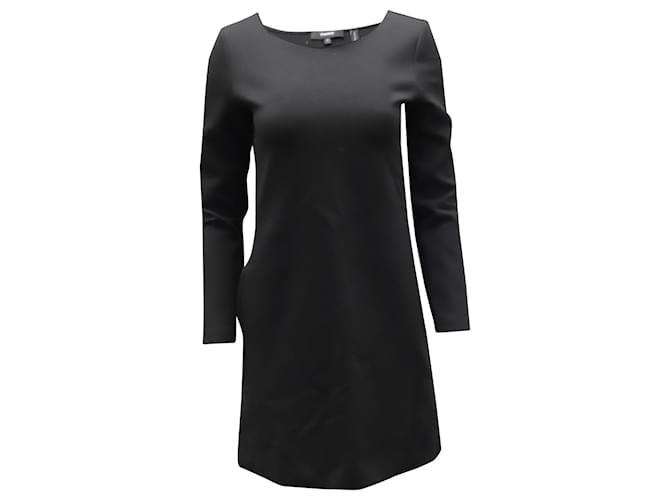 Theory Long Sleeve Knit Dress in Black Polyester  ref.538361