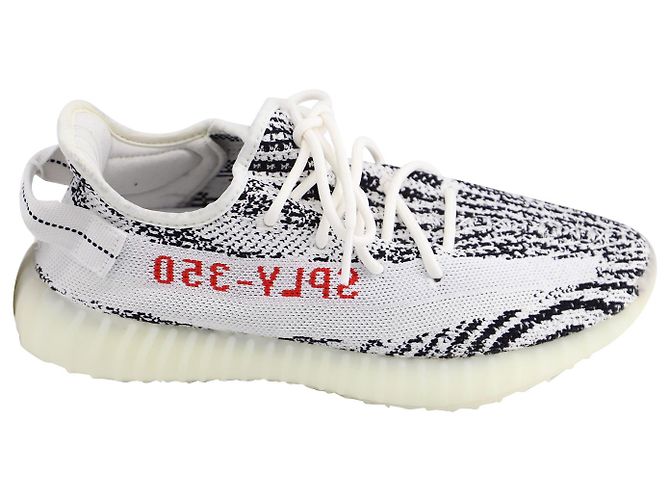 Autre Marque ADIDAS YEEZY BOOST 350 V2 Baskets Zebra en Coton Blanc