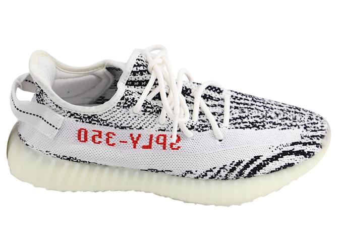 Autre Marque ADIDAS YEEZY BOOST 350 V2 Zebra Sneakers in White Cotton  ref.538365